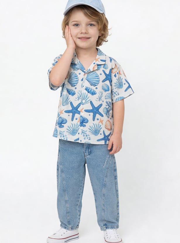 Boys Sea Shell Printed Shirt